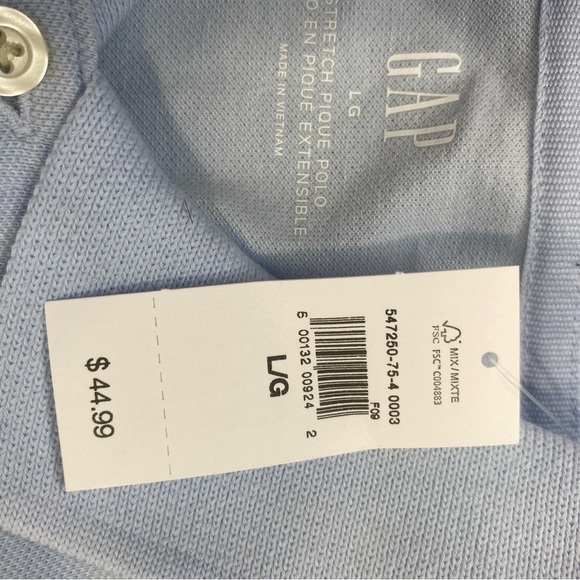 GAP Blue Polo Shirt Classic Short Sleeve - Picture 7 of 8